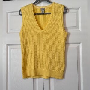 Yellow knit LL Bean vest